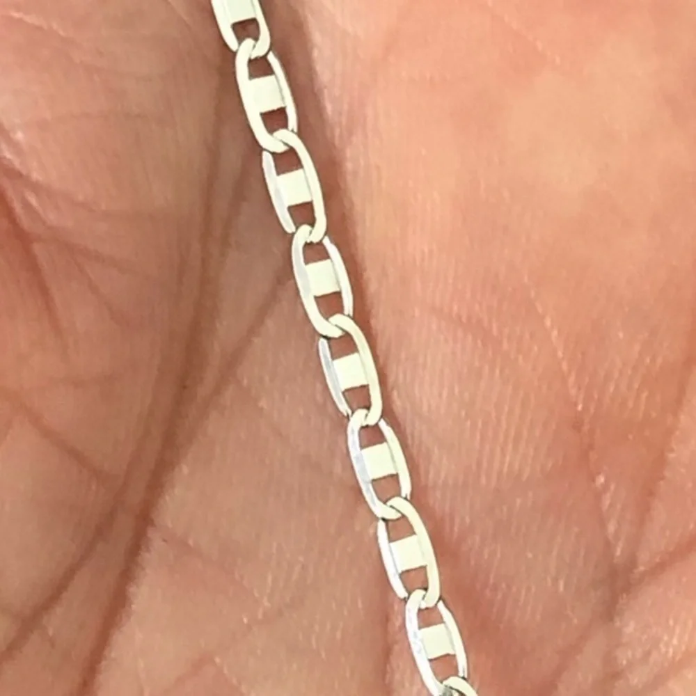 Men’s 24” Solid 925 Sterling Silver Mariner Style Chain Necklace NWT